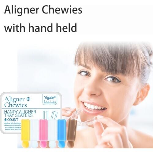6 pcs/box Hand Held Aligner Chewies Dental Aligner Retainer Seater Orthodontic Chew for Invisaligner Food Silicon Material