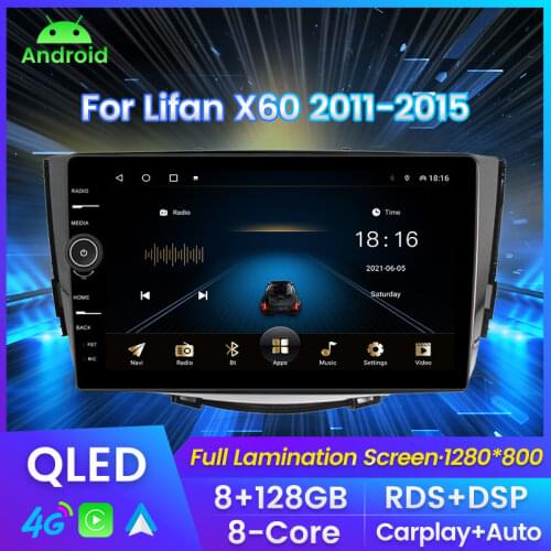 8Core Android 10 QLED DSP Carplayer RDS For Lifan X60 2012 - 2016 Car Audio Autoradio GPS Navigator Multimedia player