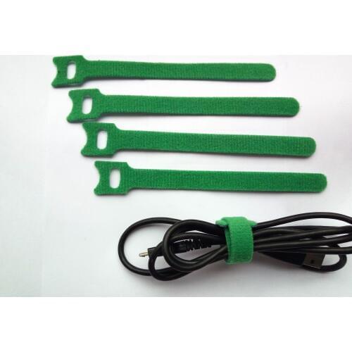 80pcs 300*12mm Green Nylon Reusable Cable Ties with Eyelet Hole back to back cable tie nylon strap Magic hook loop fastener wrap