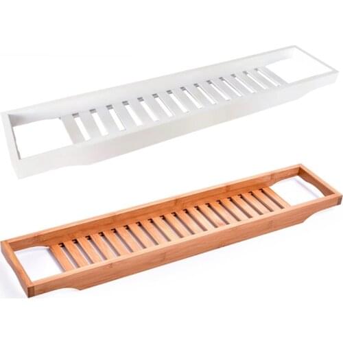 Bamboo Bathtub Tray Bathroom Shower Organizer Home SPA Wooden Storage Rack for Book Wine Holder Tub Bath Table Accessories