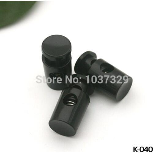 K-040 black plastic round ball cord lock toggles plastic spring stoppers for 6mm bungee shock cord free shipping