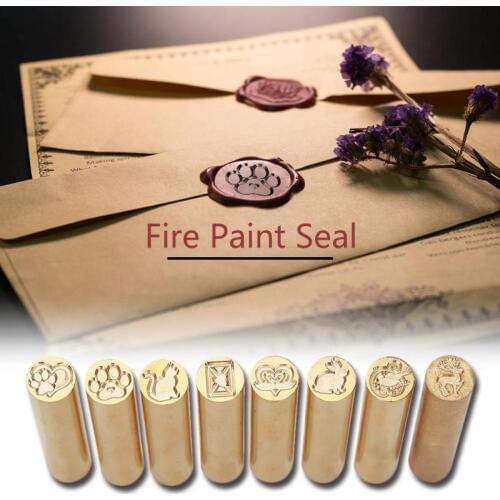 Cylindrical Sealing Wax Brass vintage envelope seal stamp card decoration envelop letter stamp Seal Stamp Customs Accessories
