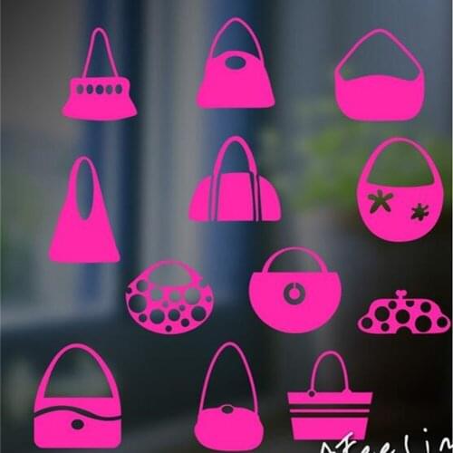 Business Showcase decoration Stickers fashion Women bag store window wall sticker