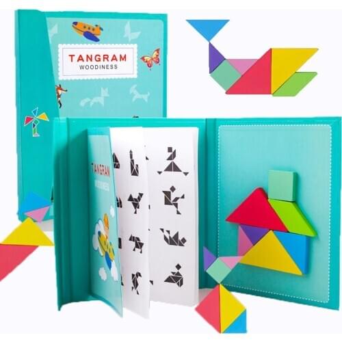3D Wooden Puzzle Toys Tangram Wooden Jigsaw Puzzle Thinking Training Game Montessori Learning Educational Toys for Children