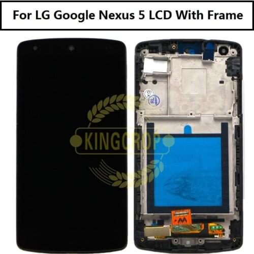 For LG Google Nexus 5 D820 D821 Black LCD Display Touch Screen Digitizer Assembly Bezel Frame with Tools free shipping