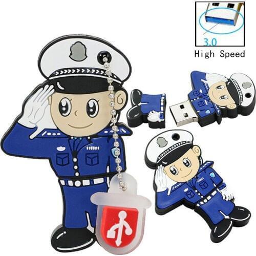 Policeman USB Flash Drive Pen Drive 4GB 8GB 16GB 32GB High Speed USB 3.0 Drive USB Stick USB Flash Disk Memory Stick Thumb Drive