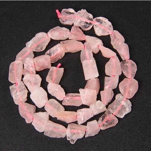 HOT Sale Rose Quartz Pink Color Crystals Quartz Rough Nuggets Chunky Beads Organic Raw Energy Stone Beads For Jewelry Making DIY
