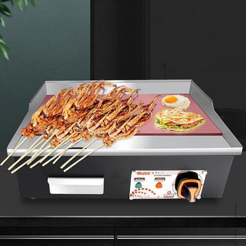 Commercial Electric Grill Stainless Steel Contact Grill Electric Griddle Grooved & Flat Large Hotplate Teppanyaki Grill