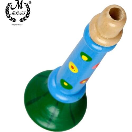 M MBAT Wooden Orff Trumpet Colorful Instrument Speaker High-Quality Children Educational Musical Toy Mini Speaker for Kids