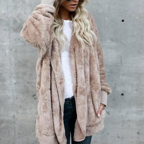 Fashion Women Autumn Winter Plush Hooded Sweatershirt Coats Long Sleeve Warm Cardigan Outwear Jacket Blusas Plus Size 3XL