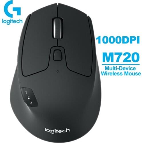 Logitech M720 Wireless Mouse 2.4GHz Bluetooth 1000DPI Gaming Mice with Unifying Dual Mode Multi-Device for Windows Mac Android