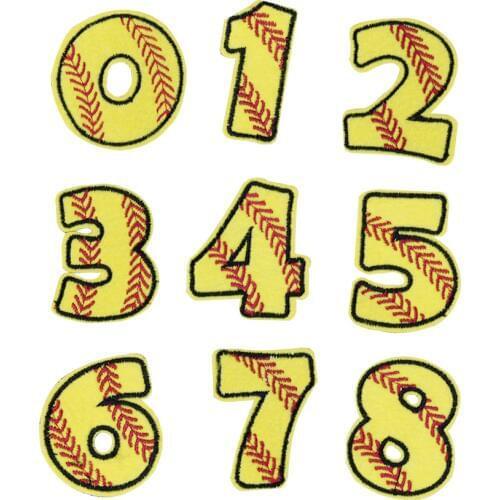Number baseba patches for clothing iron on patches for clothes badges clothes iron-on parches applique patches for jeans 10pcs