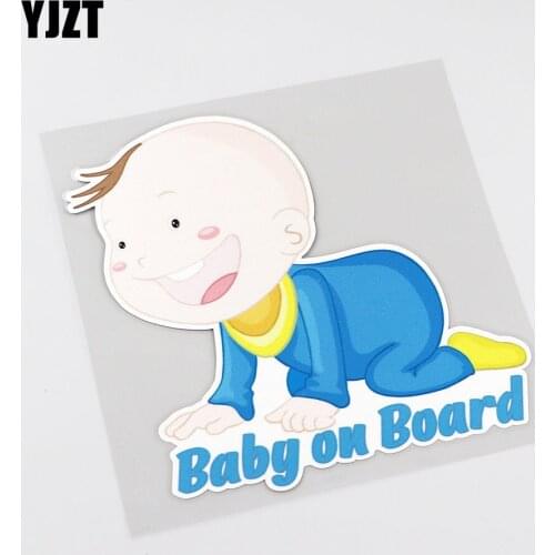 YJZT 15.3CMX15.6CM Baby ON Board Car Sticker crawling baby Pvc Decal 13A-0043