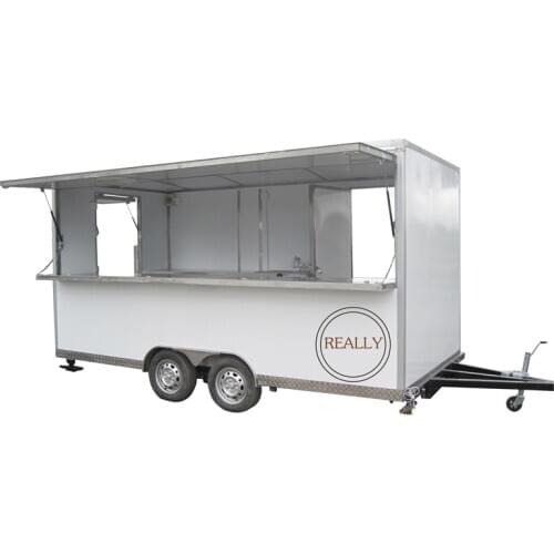 Stainless Steel Food Truck Mobile Pizza Cart Food Trucks Trailer Mobile Food Vending Caravan for Sale