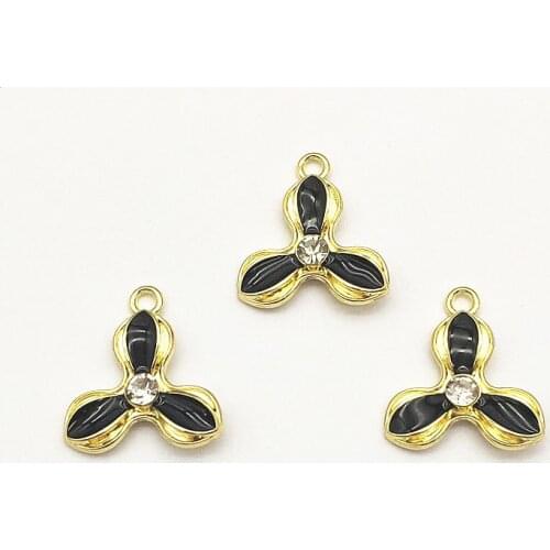 New Arrival! 20x18mm 100pcs Rhinestone Enamel Flower Charm for Handmade Necklace Earring DIY Parts,Jewelry Findings & Components