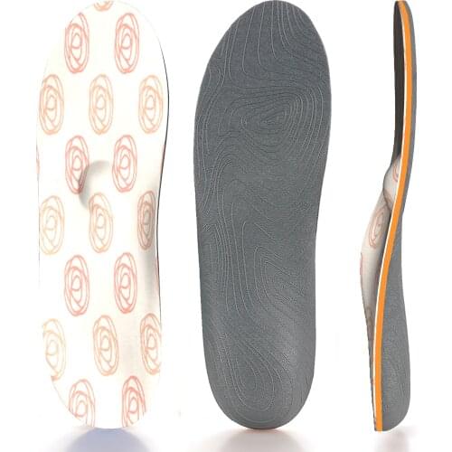 Orange Pattern High Arch Support Insole Memory Foam Ease Plantillas Fascitis Plantar Foot Pain Orthopedic Insoles for Women