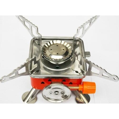 Portable Square Cooking Stove Outdoor Foldable Camping Combustor Cooker Cookware Travel Hiking Picnic BBQ Gas Furnace