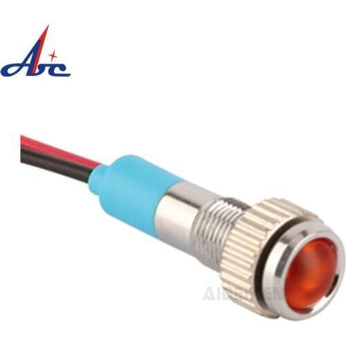 Manufacture 8mm Mini Blue LED DC 12V Pilot Light Metal Signal LED Lighting Lamp Car Bike Indicator Light