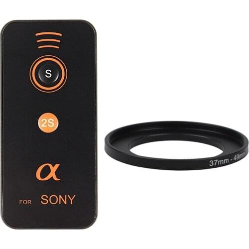 Remote Control IR Wireless for Sony Series II A7, A7R with Camera Parts 37mm-49mm Lens Filter Step Up Ring Adapter Black