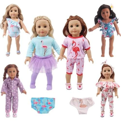 Various Styles Of Flamingo Fashion Clothes Fit 18 Inch American&43 CM Baby LOLDoll Clothes Accessories,Girls Toys,Birthday Gift