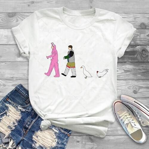 100% Cotton Funny Friends Tv Show Shirt Joey and Chandler Duck and Chick Cute Summer Short Sleeve Shirt