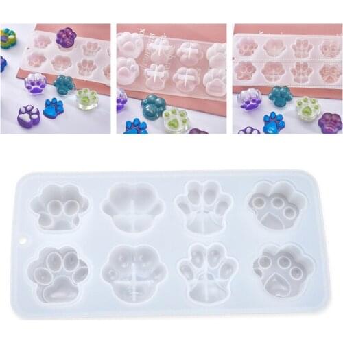 Crystal Epoxy Resin Mold Animal Paw Shaped Silicone Mould DIY Crafts Jewelry Pendant Making Tools