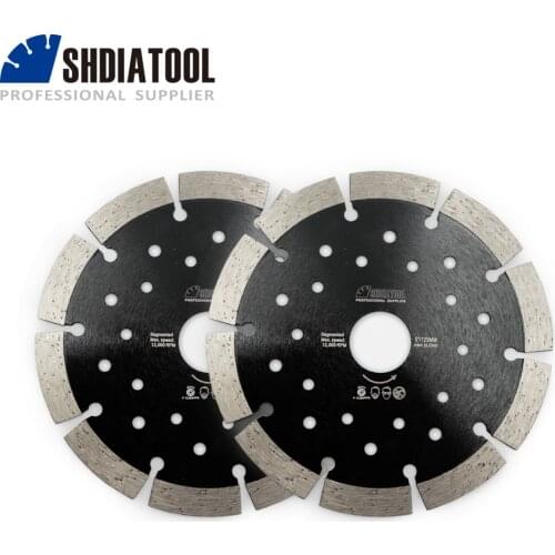 SHDIATOOL 2pcs Diamond Segmented Saw Blade with Multi Hole Dia 4/4.5/5/7/9" Cutting Disc for Hard Material Stone Ceramic Tile