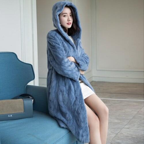 Luxury Real Coat Female 2020 Pieces Natural Mink Fur Coats Long Winter Jacket Women Warm Outerwear 16112MC