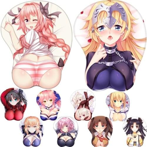 FATE Stay Night Ishtar Jeanne d'Arc Altria Pendragon Tohsaka Rin Illyasviel Mash Cosplay Silicon Mouse Pad Mat 3D Mousepad
