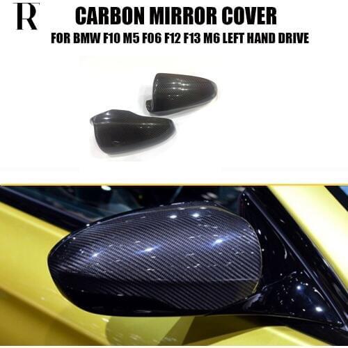 M5 M6 Dry Carbon Fiber Replacement Style Side Mirror Cover Cap for BMW F10 M5 F06 F12 F13 M6 2014 - 2017 Left Hand Drive Only