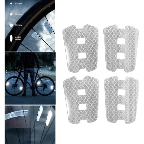 4pcs/set Bicycle Cycling Reflective Strip Sticker for Kids Adult Bike Easy to Install