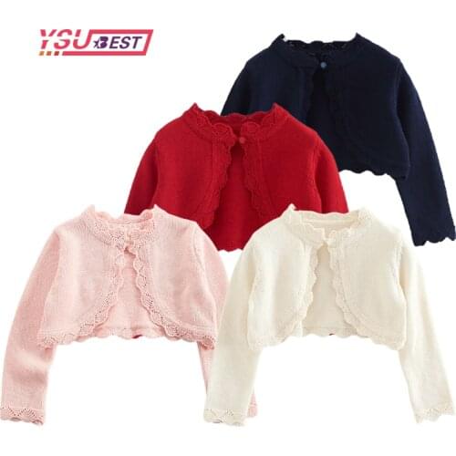 Girls Knit cardigan Toddler Girl Bowknot Bolero Wedding Birthday Party Jacket Knitted Crochet Cardigan Coat Kids Cape Clothing