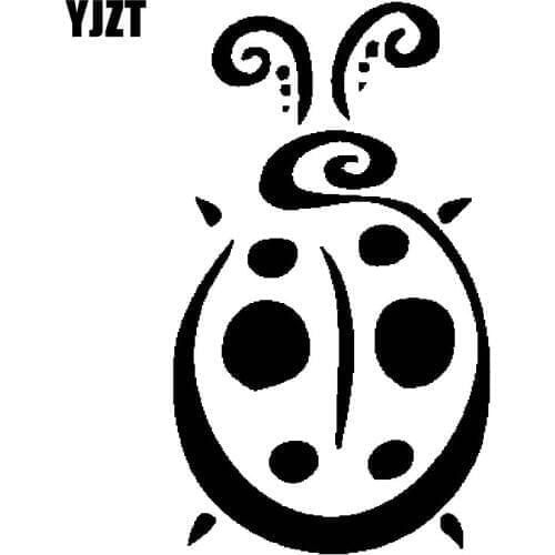 YJZT 8.6CM*15CM Wordlife Lady Bug Car Sticker Vinyl Decal Black/Silver C19-0167