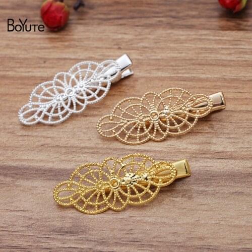 BoYuTe (20 Pieces/Lot) 18*43MM Filigree Welding 35MM Hair Clip Factory Direct Sale DIY Hair Accessories Materials