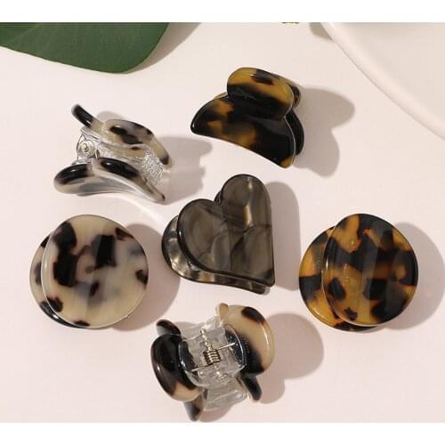 Vintage Women Hair Claws Korea Fashion Mini Hair Clips Cute Colorful Small Hairpins Heart Round Claw Clip Girls Hair Accessories