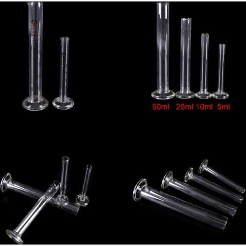 1Pc New Glass Measuring Cylinders 50ml Graduated Glass Measuring Cylinder Chemistry Laboratory Measure