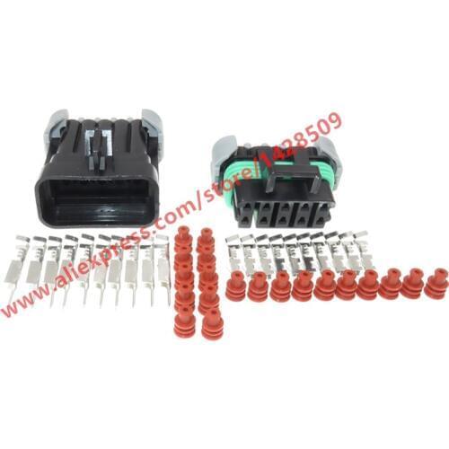 10 Sets 10 Pin Car Waterproof Connector With Terminal Female Male Auto Sealed Diagnostics Plugs 12045808 12065425