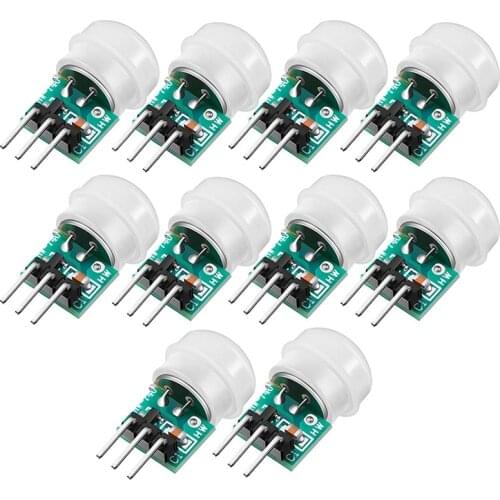 10Pcs AM312 Mini Human Sensor Module IR Pyroelectric Infrared PIR Motion Sensor Detector Modules DC 2.7V To 12V
