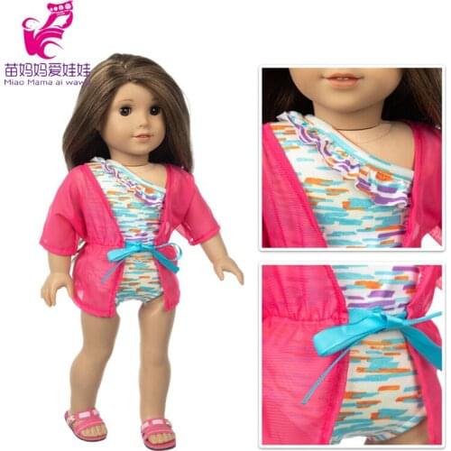 18 Inch Girl Doll Bikini Beach Shirt Swim Clothes Baby Doll Clothes Baby Girl Gifts