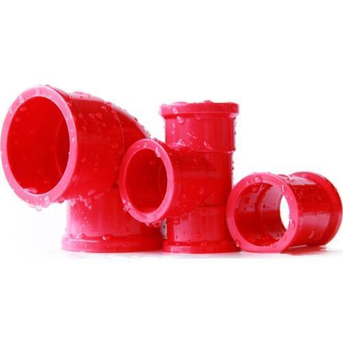 2pcs Red UPVC Pipe Connectors Tee Elbow Aquarium Beautiful Fittings Aquatic Pet Supplies Fish Tank Water Pipe Filter Accessories