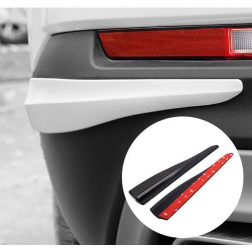 2pcs Car Front Rear Bumper Protector Guard Strip Rubber Scratch Sticker Black White Carbon Universal Adhesive Auto Lip Splitter