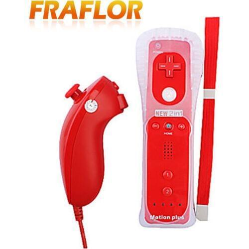 20pieces/lot 2017 Remote and Nunchuk Controller Combo Built in MOTION PLUS for Wii Controller MotionPlus with Silicone Case