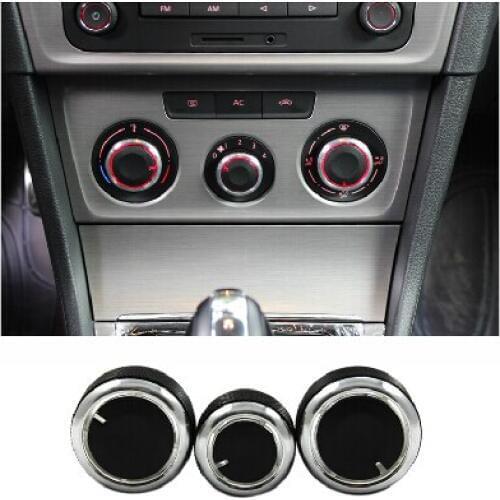 3pcs/set Aluminum Alloy Car Air conditioning conditioner Knob Control Button for Volkswagen VW Bora 2013 automobile accessory