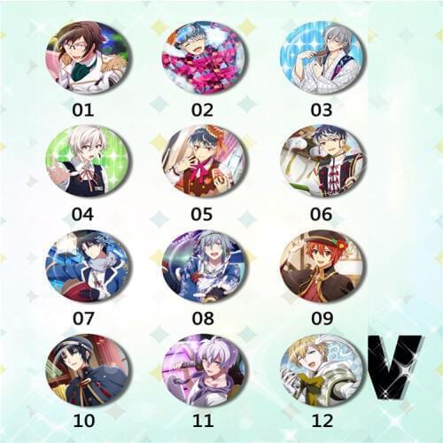 6/12pcs/set 58MM Anime Badge IDOLiSH7 RIKU ROKUYA NAGI YOTSUBA Last Dimension Yaotame Gaku Carnaval Brooch Badge Backpack Deco