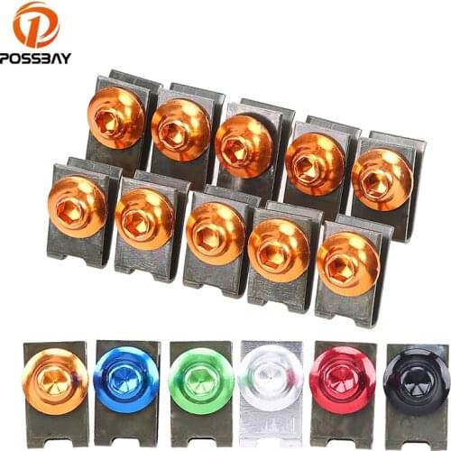 10X New Motorcycle Motos La Moto Motocicleta Scooters Fairing Body Bolts 5mm Spire Speed Fastener Clips Screw Spring Bolots Nuts