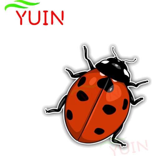 Ladybug Animal Cartoon Style Car Sticker Funny Cars Accessories Decals PVC Bumper Decoration Waterproof Sunscreen Decal 12*11cm