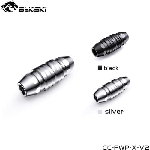 Bykski Quick Disconnect Wate Valve Kit Two Way Computer Water Cooling Liquid Build Stop Brass Fittings ,Black Silver,CC-FWP-X-V2