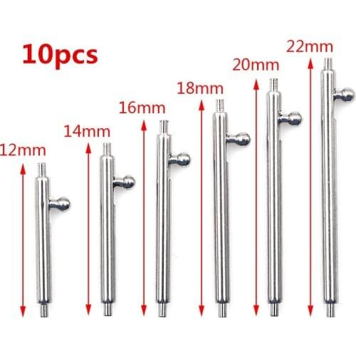 10pcs Quick Release Watch Band Single Switch Spring Bars Stainless Steel 14mm 16mm 18mm 20mm 22mm for all Strap Link Pin