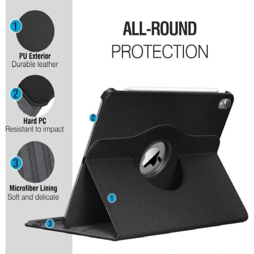 Case For iPad Pro 12.9 2018 Tablet PU Leather Cover 360 Rotating Bracket Flip Smart Stand Case For New iPad 12.9 Pro A1876 A2014