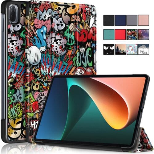 For Xiaomi MiPad 5 Case 11 inch Magnetic Shockproof Tablet Cover For XiaoMi MiPad5 Pro 5G 2021 Painted Trifold Shell+Film+Stylus